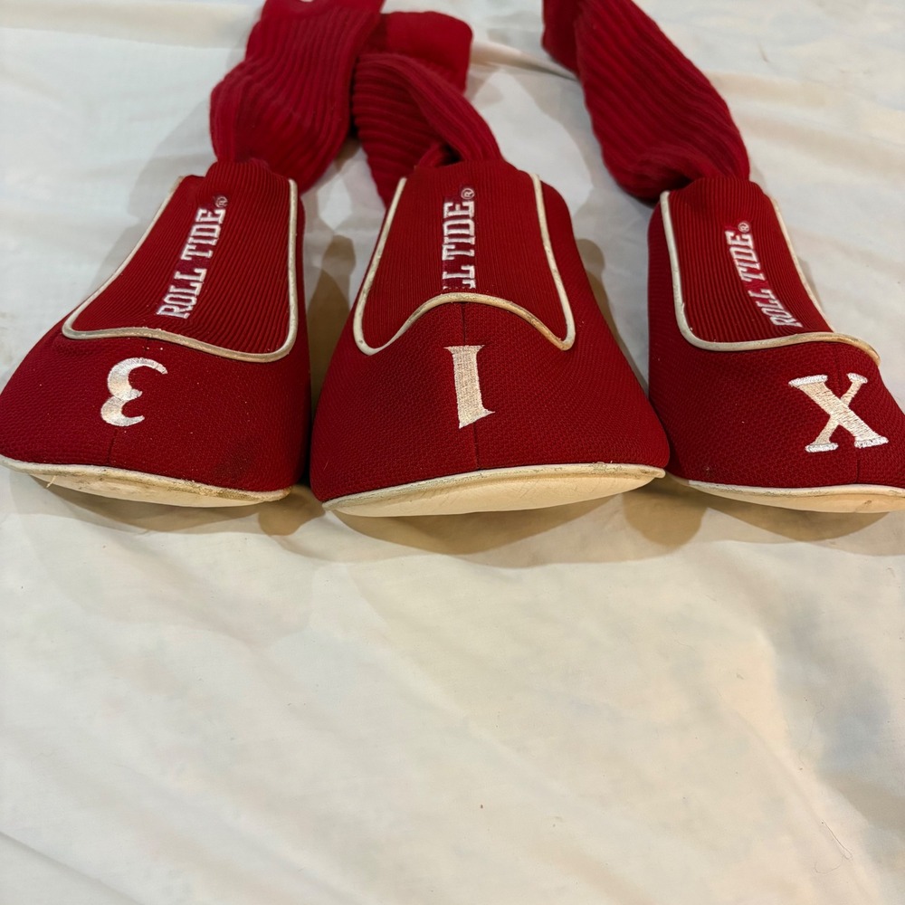 Alabama Crimson Tide Golf Headcover Set Roll Tide Crimson White 1 3 X-3pc NCAA